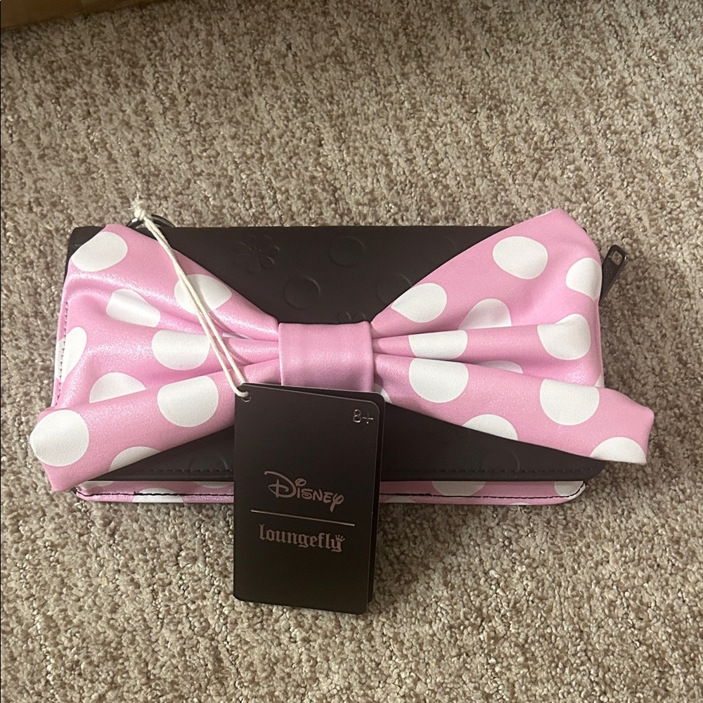 Minnie Mouse Floral Rock The Dots Clutch Crossbody Bag